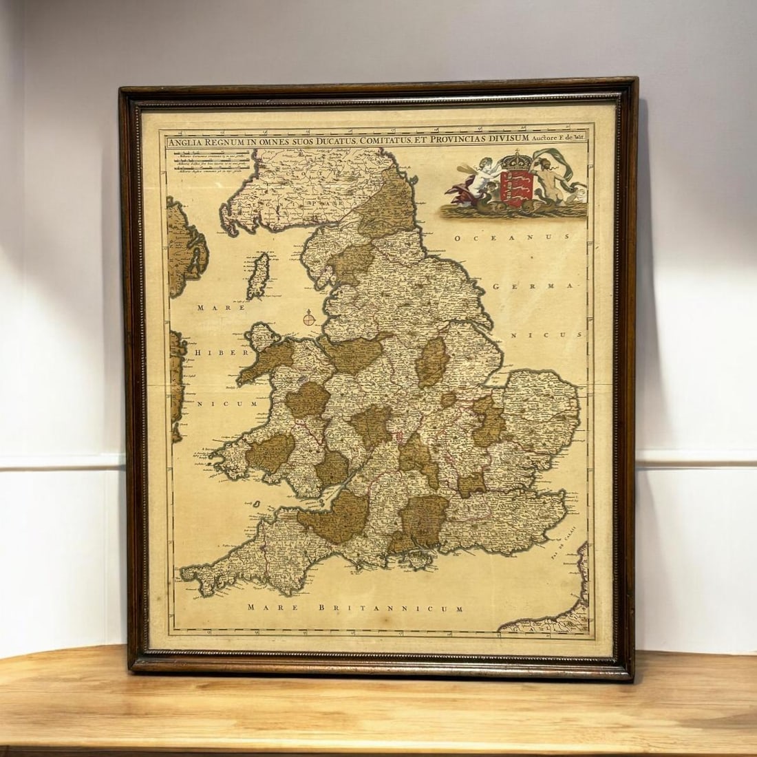 Frederick De Witt 1680's Framed Map of England & the British Isles (1 of 19)