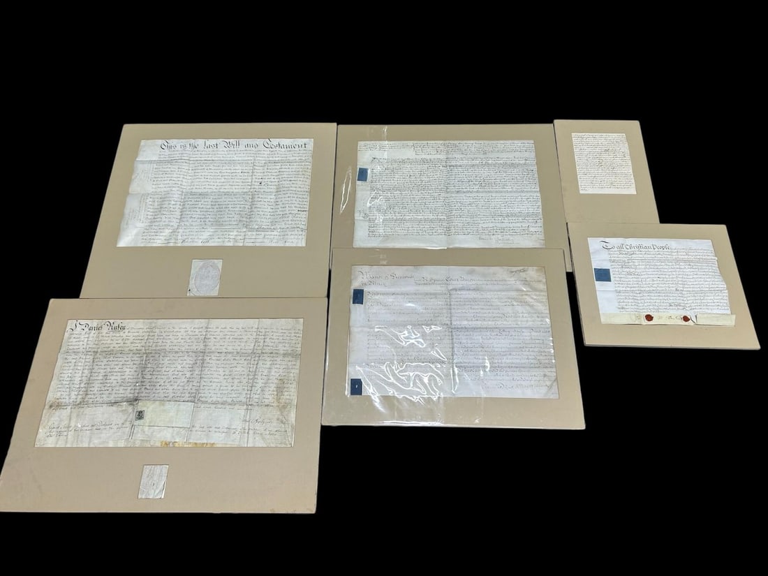 .Estate Lot of 6 - 1700's Last Will & Testiment & Various Legal Document's on Vellum (1 of 20)