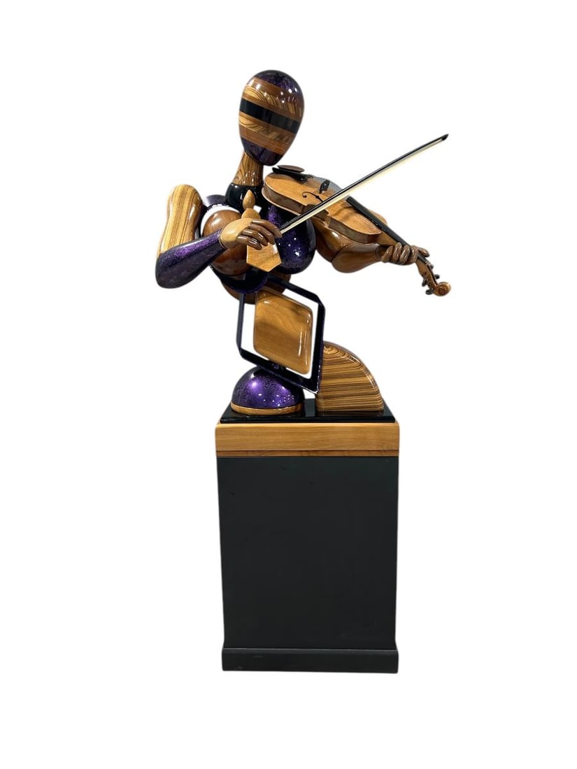 Large Large Contemporary Wood Sculpture by Daniel Meyer "Fourth Fiddle" Violin 1998 (1 of 18)
