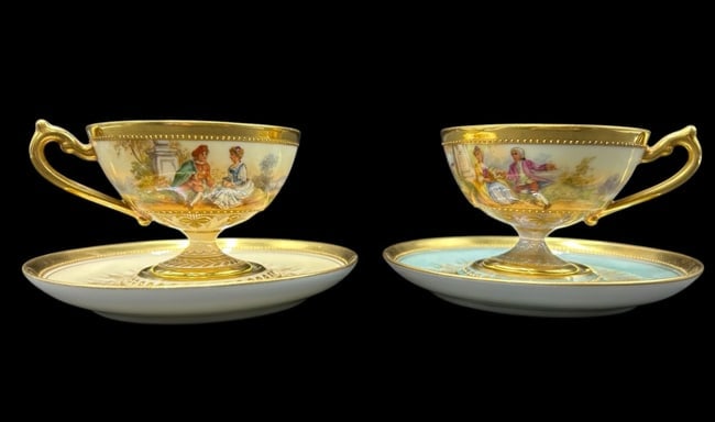 Ambrosious Lamm Dresden Pair of Demitasse Cup & Saucer Germany (1 of 17)