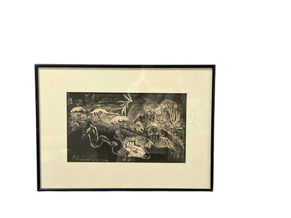 Paul Gauguin, French Artist 1848-1903 "Creation of the Universe" Woodcut Print: Paul Gauguin, French Artist 1848-1903 "Creation of the Universe" Woodcut Print. This is a woodcut print on China paper (1921), from the portfolio of Noa Noa. It is in good condition, Title in the bott