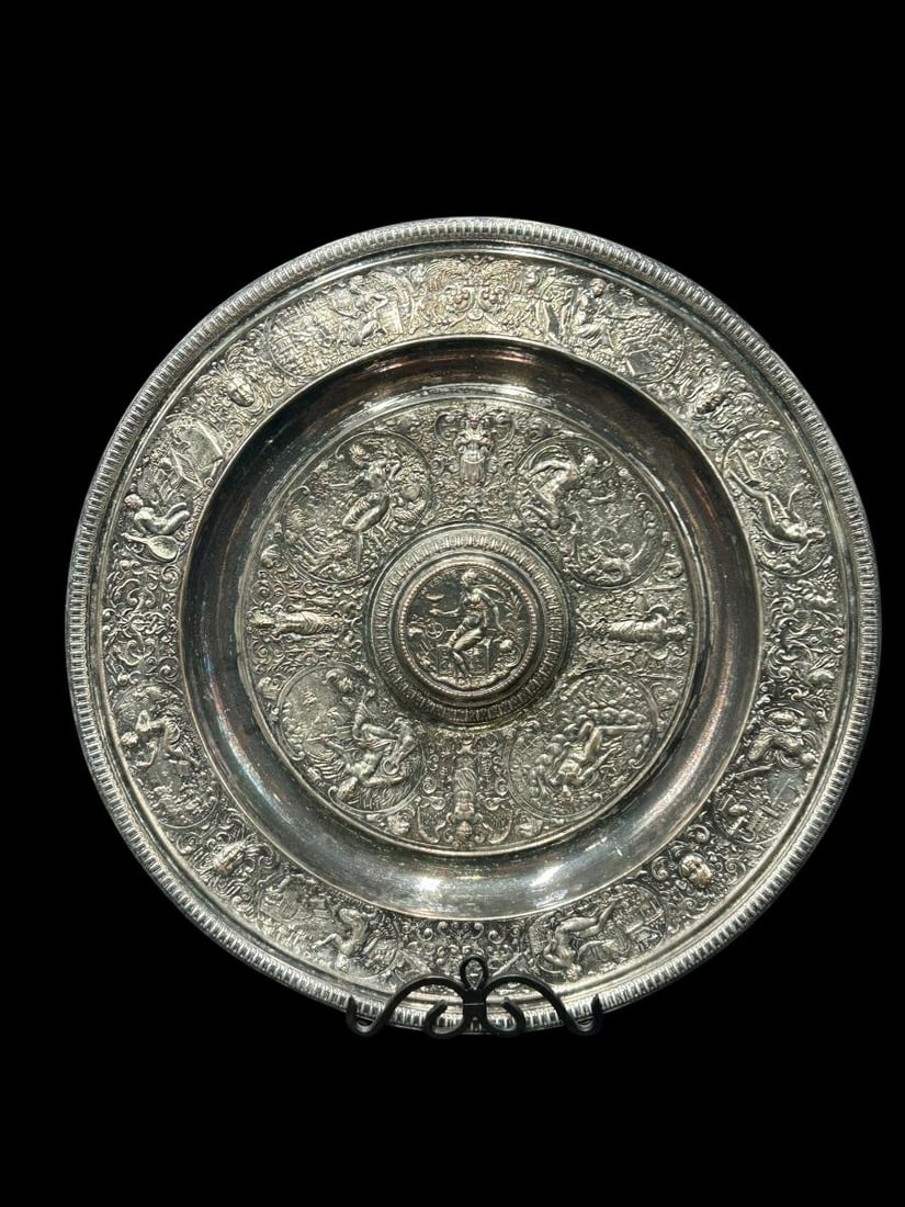 The "Temperance Basin" Dish After Francois Briot for the Wimbledon Ladies Tennis Trophy: The "Temperance Basin" Dish After the Artist Francois Briot for the Wimbledon Ladies Tennis Trophy Replica. This is believed to be a reproduction of Briot's 17.25" diameter pewter dish he designed in