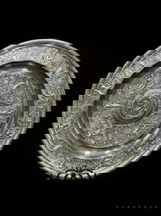 The "Temperance Basin" Dish After Francois Briot for the Wimbledon Ladies Tennis Trophy: The "Temperance Basin" Dish After the Artist Francois Briot for the Wimbledon Ladies Tennis Trophy Replica. This is believed to be a reproduction of Briot's 17.25" diameter pewter dish he designed in