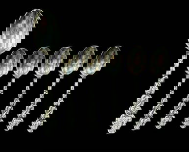 6pc Tiffany & Co. Atlantis Sterling Silver Spoons 8.57 Troy Ounces: 6pc Tiffany & Co. Atlantis Sterling Silver Spoons 8.57 Troy Ounces . This is a beautiful Sterling set of spoons, 1 Serving spoon and 5 pudding or dessert spoons. They are monogramed on the very back o