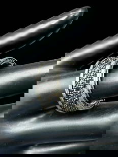 David Yurman Sterling Silver & 4 Row Black Diamond Men's Ring: David Yurman Sterling Silver & 4 Row Black Diamond Men's Ring. This is the Streamline Pave' four row black diamond men's ring. Sterling silver surrounding band, it is a size 11 (approx.) and weighs 19