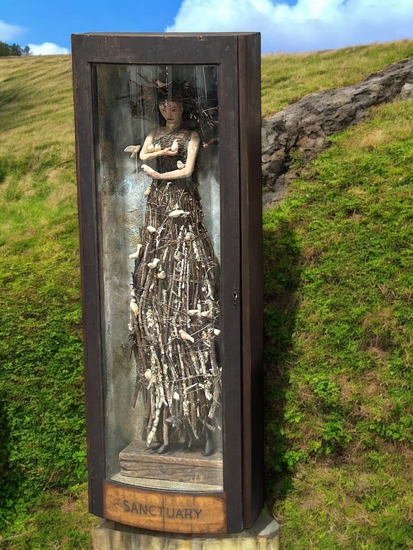 "Sanctuary" Artist Designed Cased Sculpture Lady & the Birds- John Whipple (1 of 20)