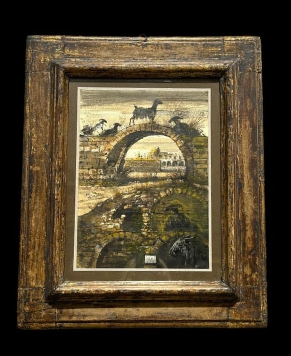 1961 "Roman Ruins" by Eugene Berman Drawing & Wash (1 of 16)