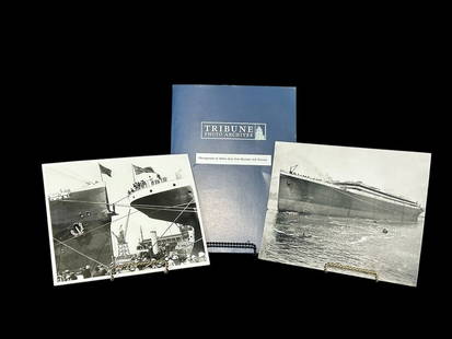 Tribune Photo Archives of White Star Line Olympic & Titanic: Tribune Photo Archives of White Star Line Olympic & Titanic. This historical lot consists of photo copies : 15 of the Titanic (1914) and 8 of the Olympic (1911-1935). These are black & white photo cop