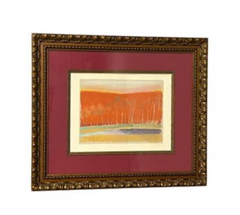 Wolf Kahn (1927-2020) Signed & Dated 1992 Lithograph 419/500 Vivid Forest: Wolf Kahn (1922-2020) Signed & Dated 1992 Lithograph 419/500 Vivid Forest. This framed lithograph by artist Wolf Kahn, a German-born American painter, depicts and abstract vivid and colorful forest la
