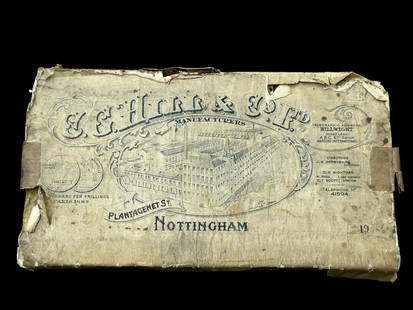 CG Hill & Co Ltd, Lace Frilling Manufacturers Metal Plate Stamp, Nottingham UK: CG Hill & Co Ltd, Lace Frilling Manufacturers Metal Plate Stamp, Nottingham UK. This interesting lot is a 4.25" x 8" x 1/2" steel metal antique stamp plate. Would make a cool antique paperweight. It c