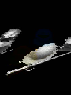 Estate Lot of German WWII & US WWI Military Metal Helmets & 1877 French bayonet: Estate Lot of German WWII & US WWI Military Metal Helmets & 1877 French bayonet. 1) Vintage 1940's (Blue) WWII German Luftschutz Gladiator Helmet. Marked inside RL2-40/2The helmet shows age, with