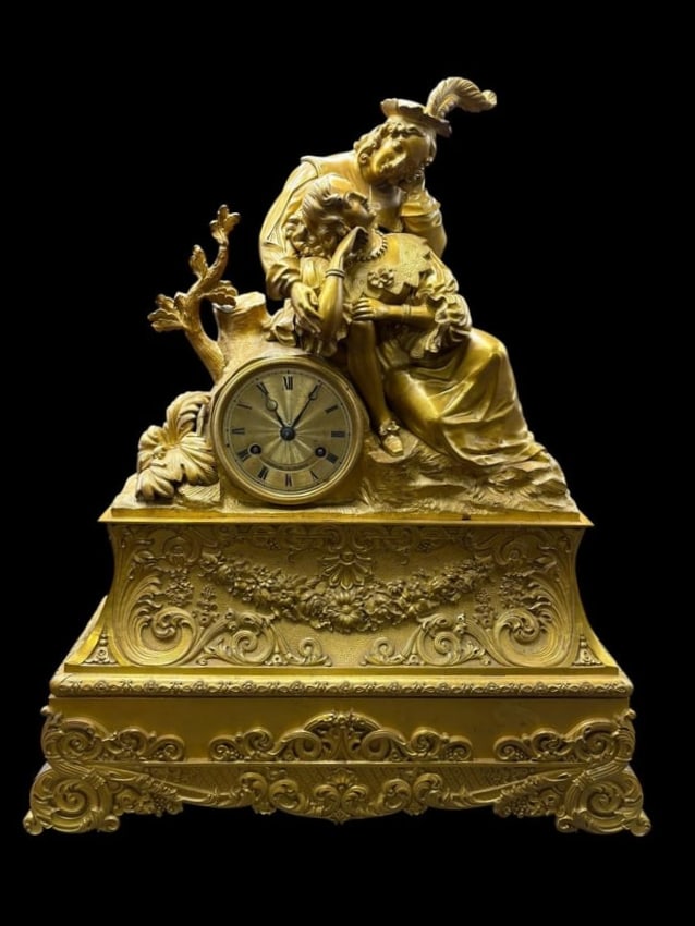 French 19th Century Style Large Gilt Bronze Roblin A. Paris Mantle Clock (1 of 14)