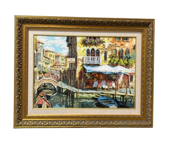 Oil Painting on Canvas by Russian Artist Viktor Shvaiko "A Venice Italy Scene" (1 of 19)