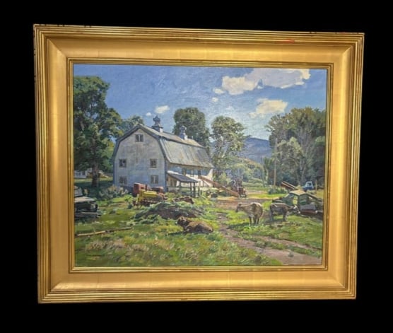 Tom M. Nicholas Oil on Canvas Framed Art "The Farm" (1 of 19)
