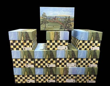 Estate Lot of 12 MacKenzie-Childs Christmas Ornaments in Box Pig, Harlequin, Tree & Cardinal (1 of 10)