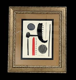 1981 Framed Original Abstract Gouache & Watercolor Art by Artist Rene' Marcil with COA seal: 1981 Framed Original Abstract Gouache & Watercolor Art by Artist Rene' Marcil with COA seal. René Marcil (May 29, 1917 – September 25, 1993) was a Canadian Québécois artist, painter and fashion i