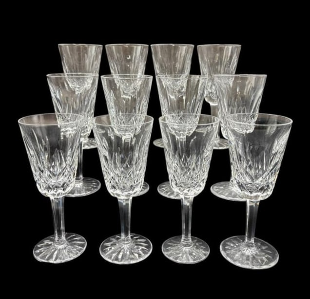 Lot of 12 Waterford 5 1/8" Tall Cordial Sipping Crystal Glasses (1 of 12)
