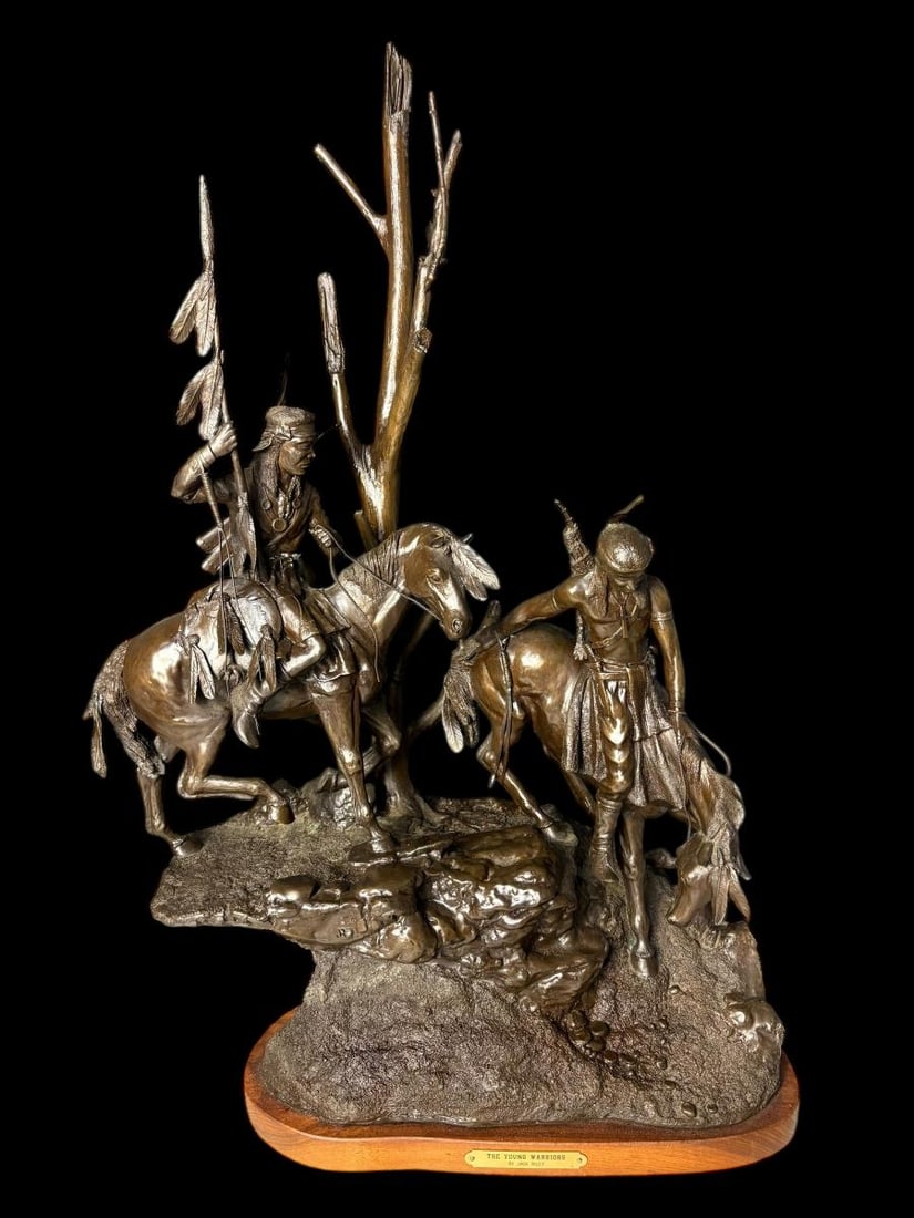 "The Young Warriors" Bronze Sculpture by Jack Riley - 29" TALL (1 of 18)