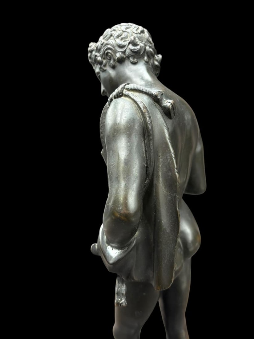 18 1/2" Bronze Sculpture , Narcisse a Roman Hunter after M. Amodio - 11