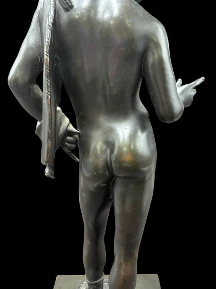 18 1/2" Bronze Sculpture , Narcisse a Roman Hunter after M. Amodio - 12