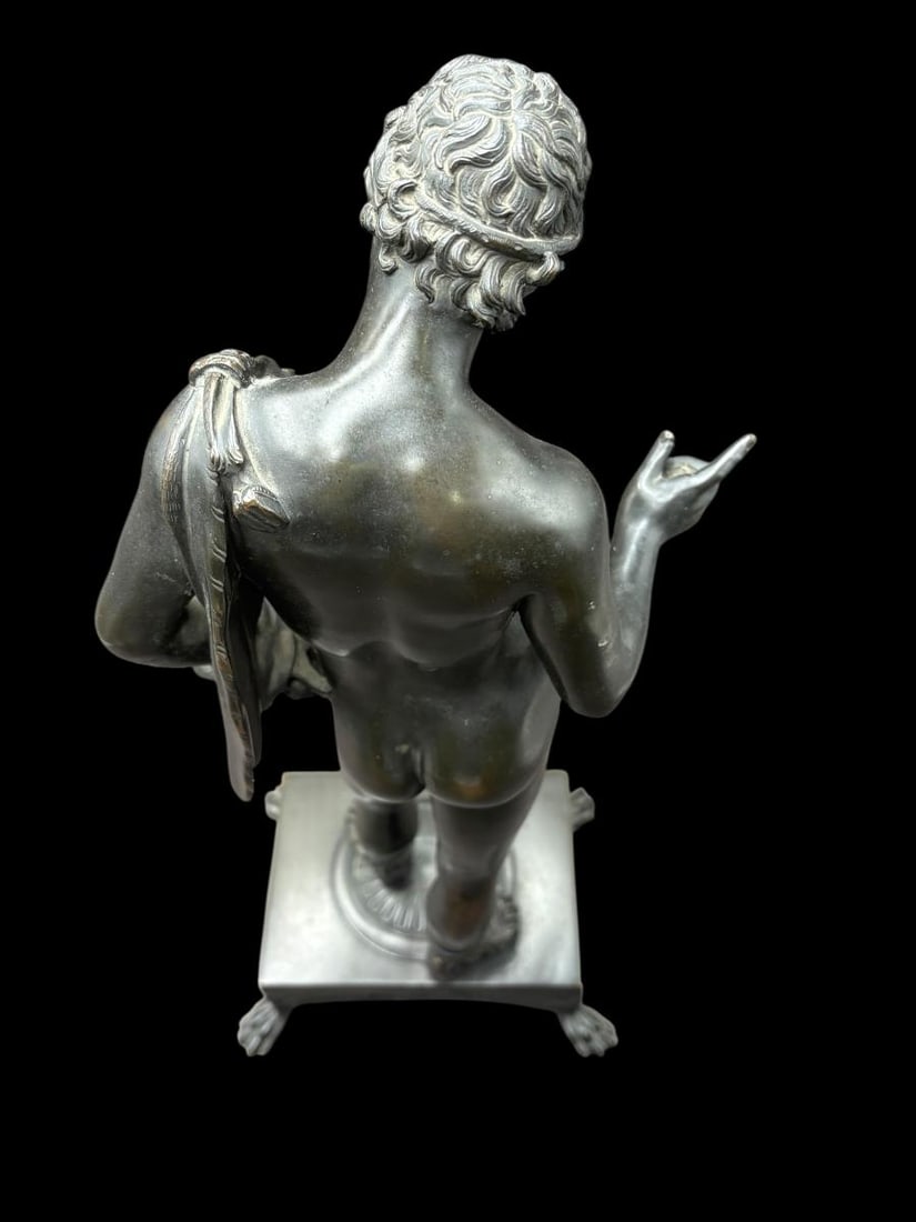 18 1/2" Bronze Sculpture , Narcisse a Roman Hunter after M. Amodio - 16