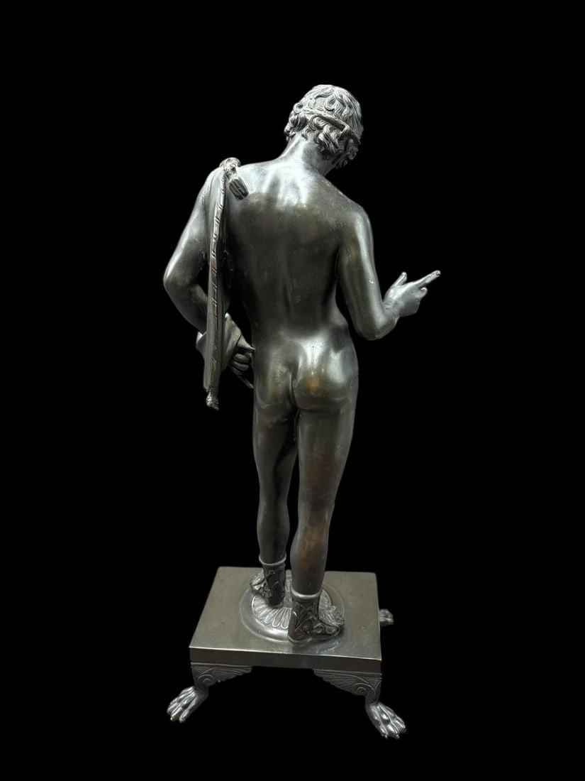 18 1/2" Bronze Sculpture , Narcisse a Roman Hunter after M. Amodio - 3
