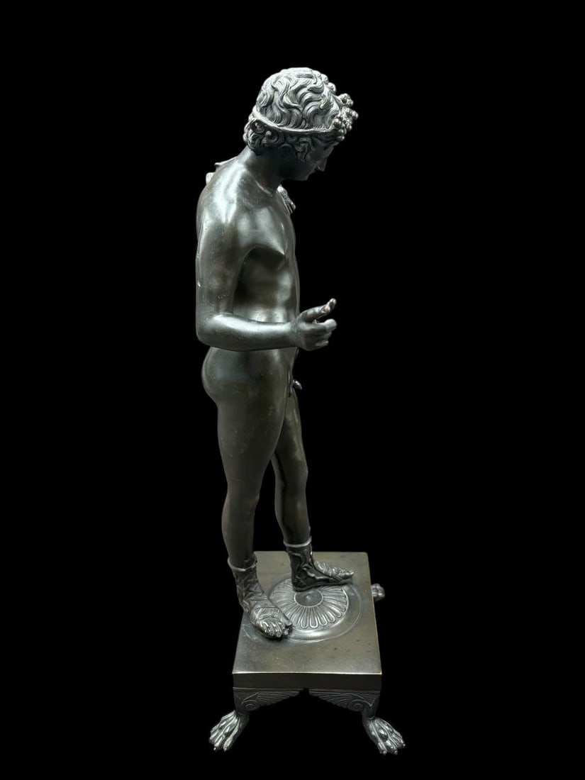 18 1/2" Bronze Sculpture , Narcisse a Roman Hunter after M. Amodio - 4