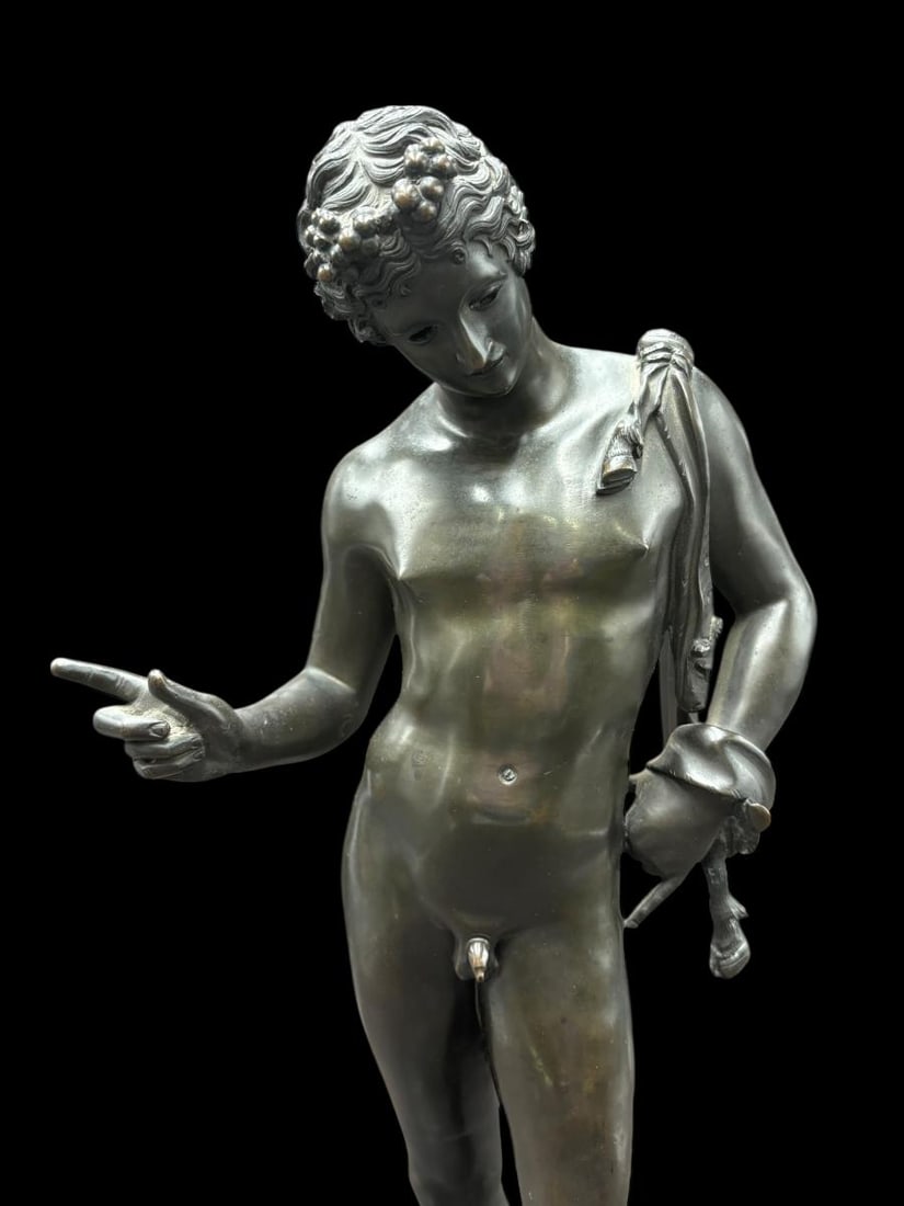 18 1/2" Bronze Sculpture , Narcisse a Roman Hunter after M. Amodio - 6