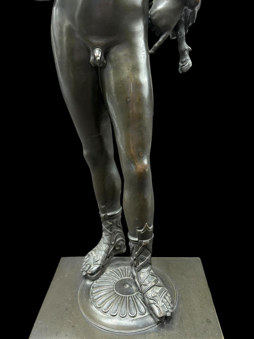 18 1/2" Bronze Sculpture , Narcisse a Roman Hunter after M. Amodio - 8