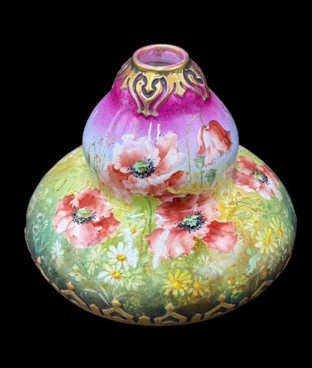 Royal Bonn Porcelain Squat / Double Gourd Shape Floral Vase (1 of 15)