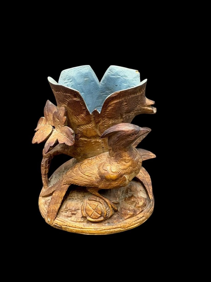 Vintage German Black Forest Carved Bird Matchstick Holder (1 of 12)