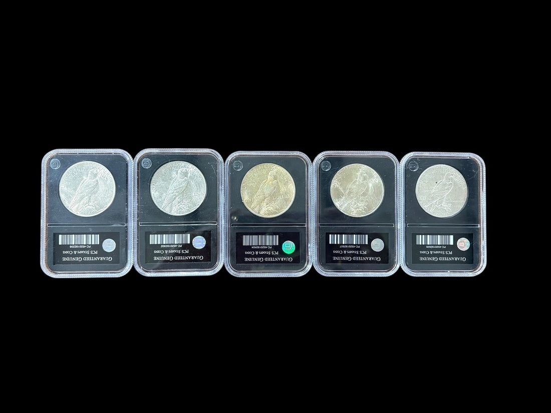 Estate Lot of 20 Morgan Silver Dollars & 5 Peace Silver Dollars, Uncirculated - 11