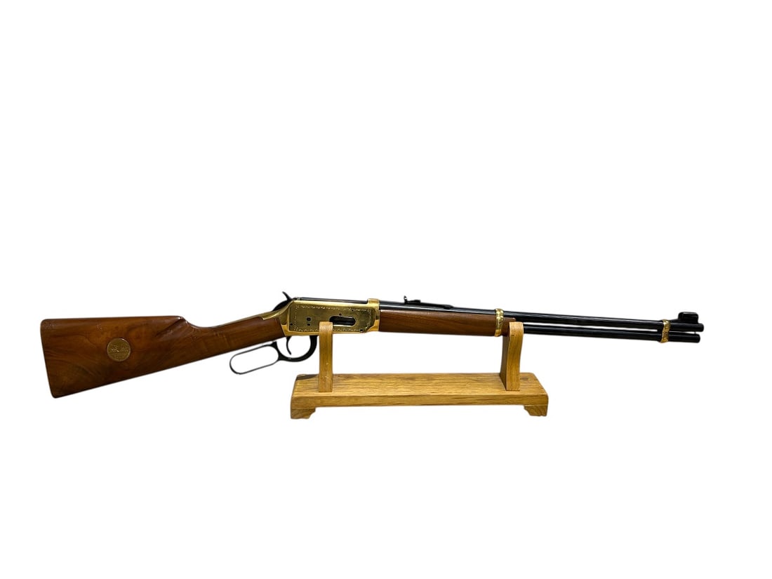 1969 Winchester Model 94 Golden Spike .30/30 Commemorative Rifle: 1969 Winchester Model 94 Golden Spike .30/30 Commemorative Rifle. This was a limited edition lever action rifle produced in 1969, marked 1869 to 1969 to honor the 100th anniversary of the Transcontine