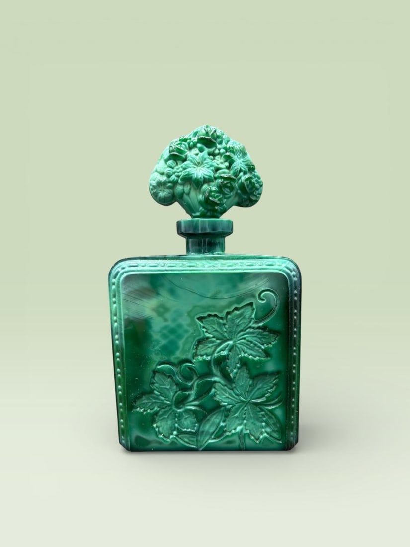 Art Deco Malachite Glass Perfume Bottle after Heinrich Hoffmann - 2