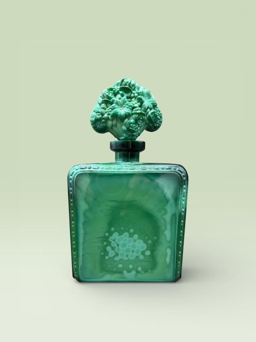Art Deco Malachite Glass Perfume Bottle after Heinrich Hoffmann - 4
