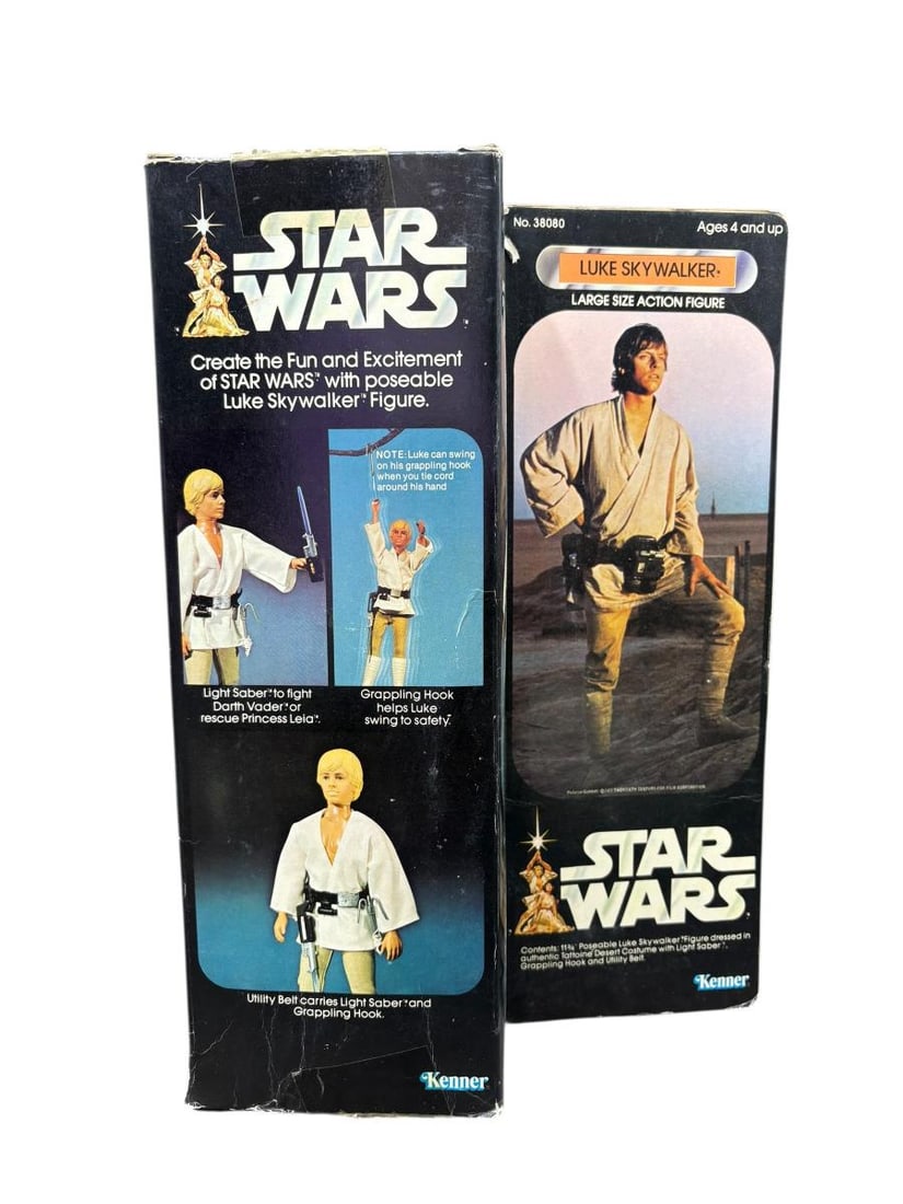 1977-78 Lot of 3 STAR WARS Action Figures - Han Solo, Princess Leia & Luke Skywalker + boxes - 15