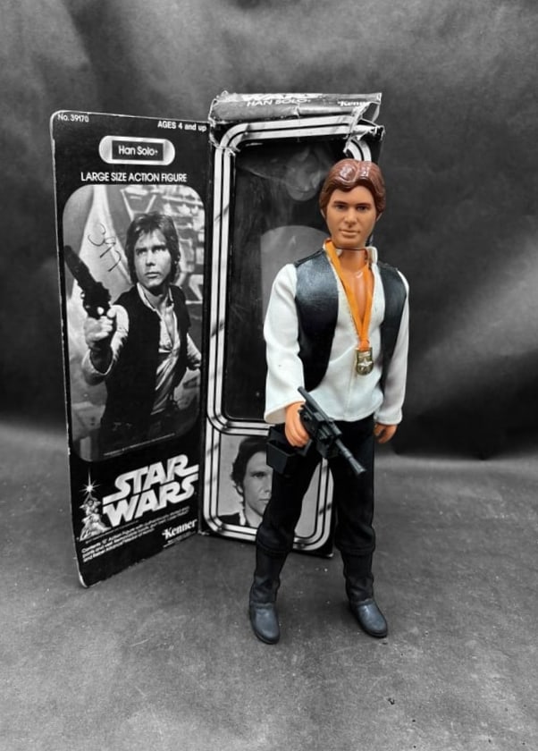 1977-78 Lot of 3 STAR WARS Action Figures - Han Solo, Princess Leia & Luke Skywalker + boxes - 2