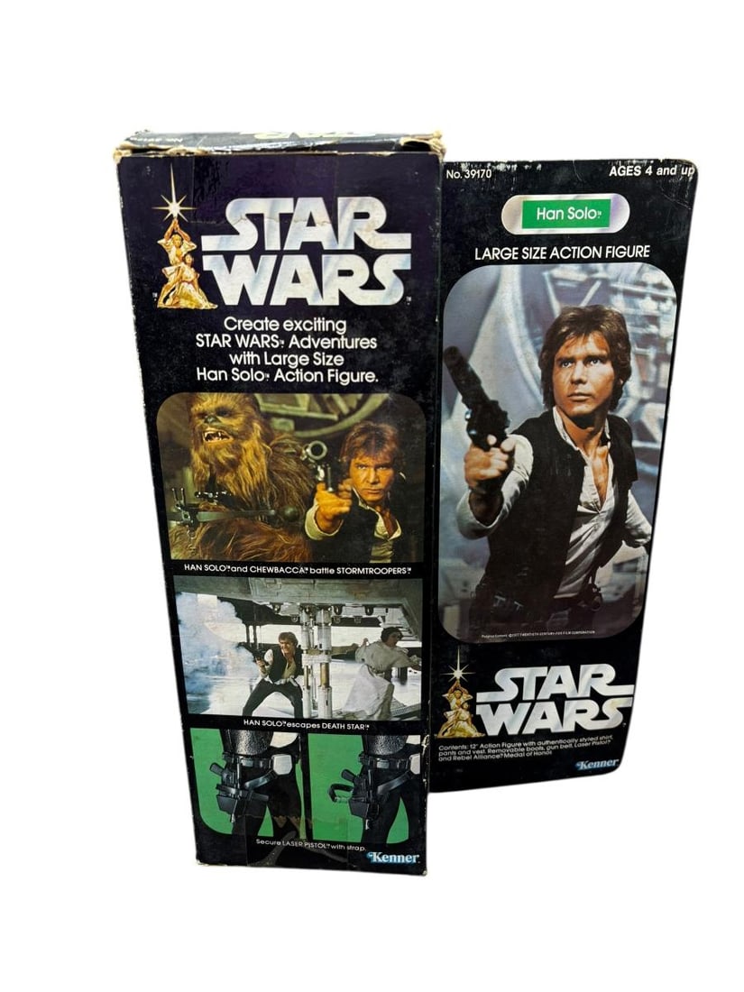 1977-78 Lot of 3 STAR WARS Action Figures - Han Solo, Princess Leia & Luke Skywalker + boxes - 4