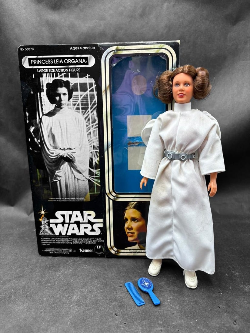 1977-78 Lot of 3 STAR WARS Action Figures - Han Solo, Princess Leia & Luke Skywalker + boxes - 7