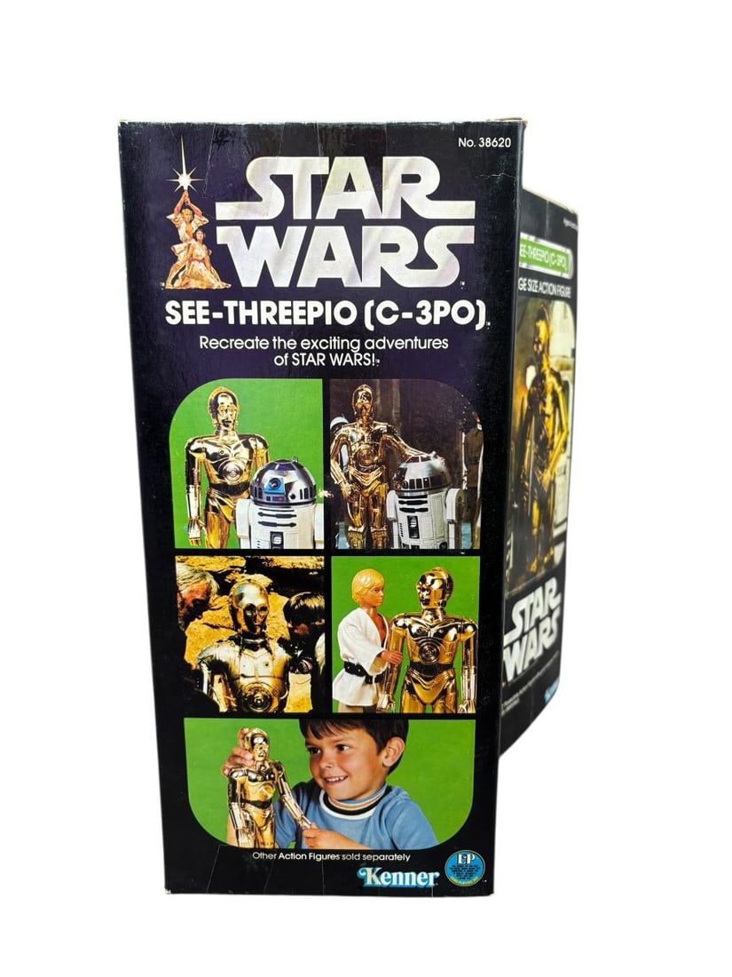 1977-78 Estate Lot of 2 STAR WARS Large Size Action Figure "Chewbacca" & "C-3PO" in boxes - 11