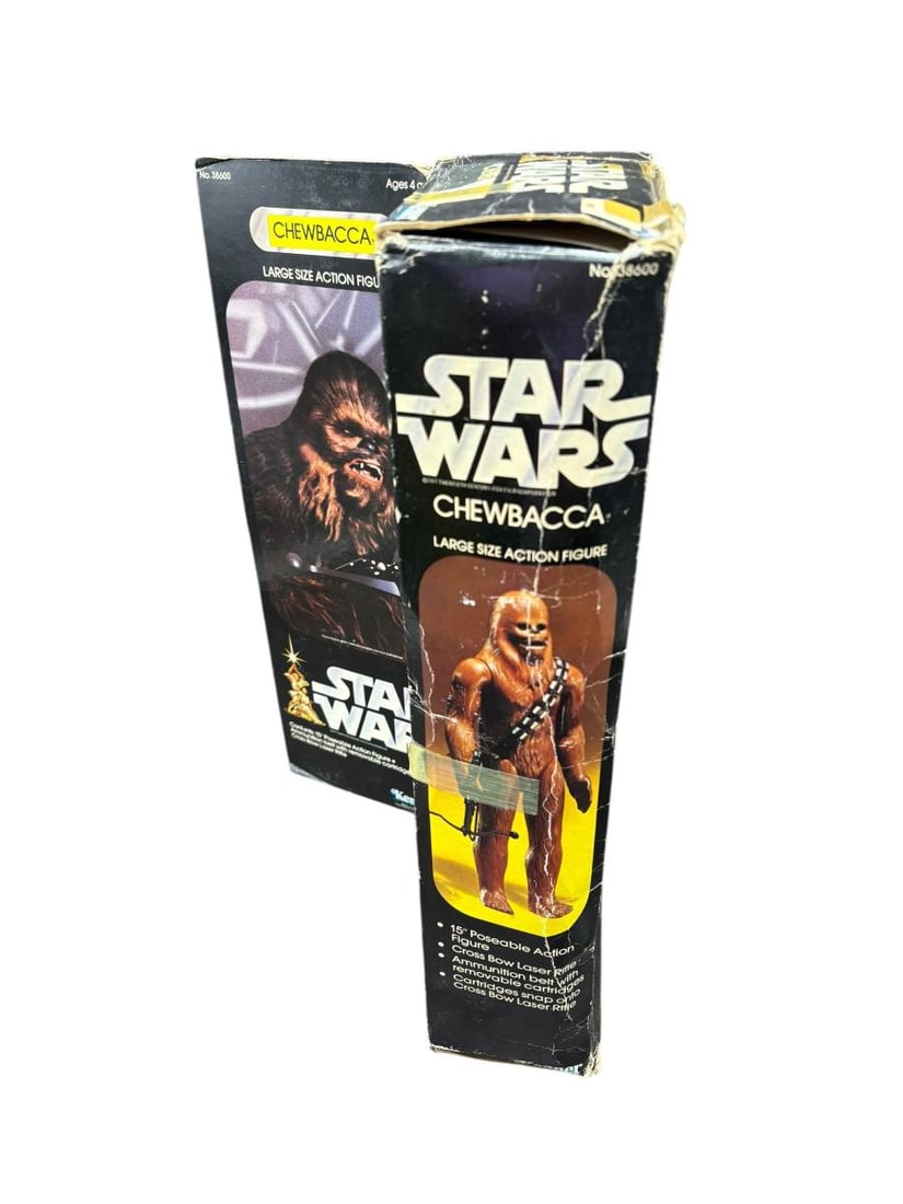 1977-78 Estate Lot of 2 STAR WARS Large Size Action Figure "Chewbacca" & "C-3PO" in boxes - 7