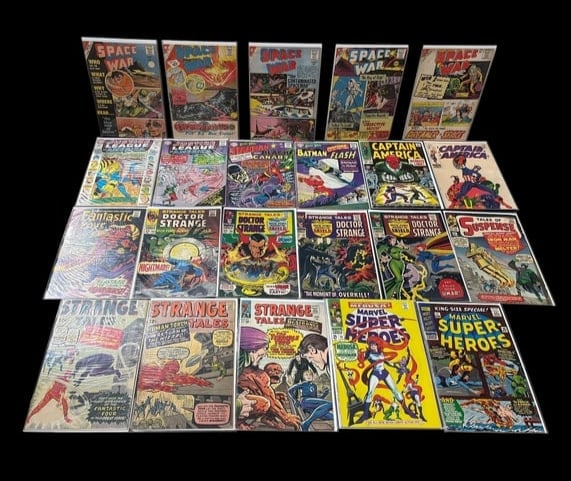Lot of 22 Silver Age Comic Books: Marvel, Space Wars, Strange Tales, Capt' America, Dr Strange & mor (1 of 11)