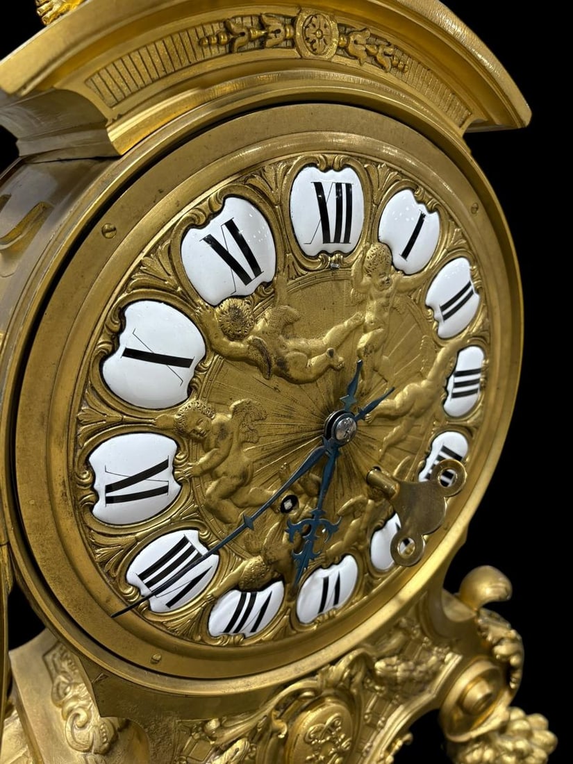 Late 19th Century French Louis XIV Gilt Bronze Mantel Clock - Le Roy et Fils - 10