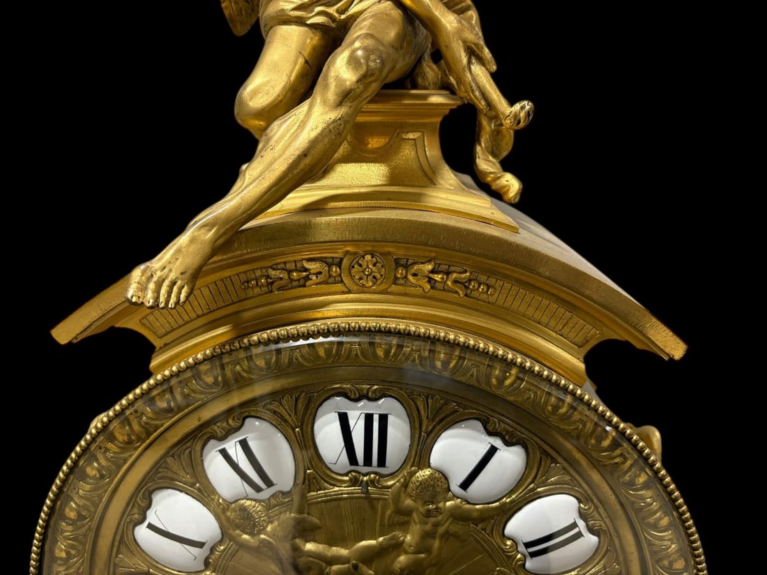 Late 19th Century French Louis XIV Gilt Bronze Mantel Clock - Le Roy et Fils - 7