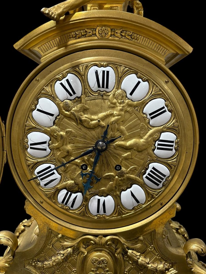 Late 19th Century French Louis XIV Gilt Bronze Mantel Clock - Le Roy et Fils - 9