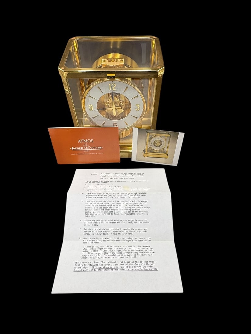 1982 Jaeger-LeCoultre Atmos Swiss Made Mantel Clock with Original Paperwork - 13