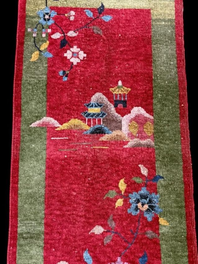 Estate Lot of 3 Chinese Wool Woven Area Rugs - 12