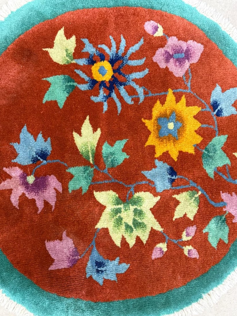 Estate Lot of 3 Chinese Wool Woven Area Rugs - 3