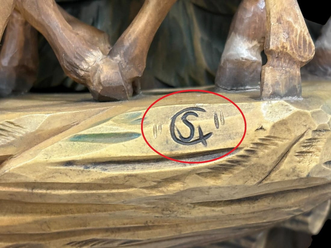 Large Black Forest German Carved 8 Day Musical Cuckoo Clock - Boy & Horses - 10