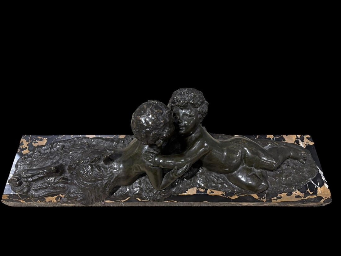 Emmanuel Fremiet Bronze on Marble - Pan & Child - 2